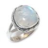 Подарочное кольцо из стерлингового серебра 925 пробы с натуральным радужным лунным камнем S.7 q3B31