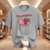 Cute Print TShirt Unisex Unisex Short Sleeve Tee Natural Fruit Graphic Top Kawaii Casual Summer Tshirt Friendly Gift Unisex Clothes