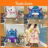 Cute Cartoon Bow Aristocats And Reading Stitch Design Student Backpack For Daily Use