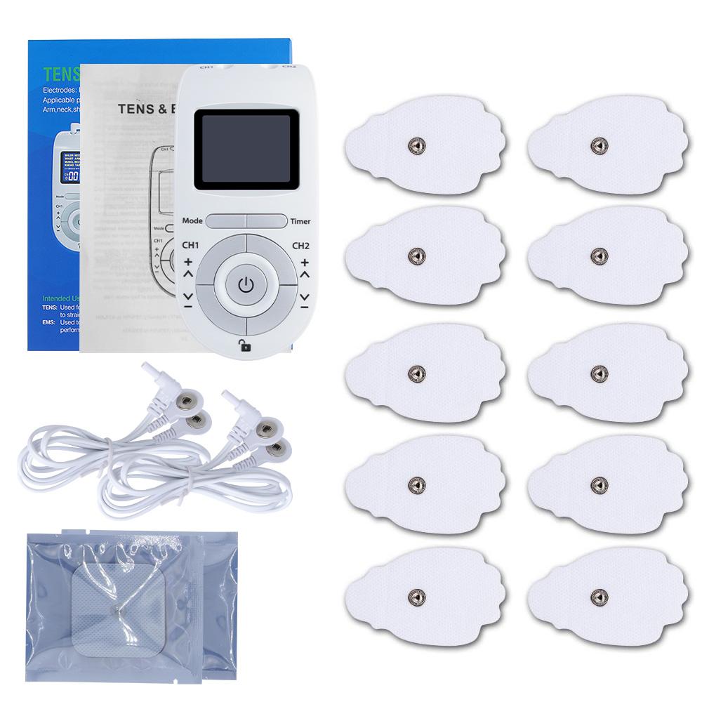 12 Modes Tens Machine Unit 4 Electrode Pads for Pain Relief Pulse Massage EMS Muscle Stimulation Tens Acupuncture Relax