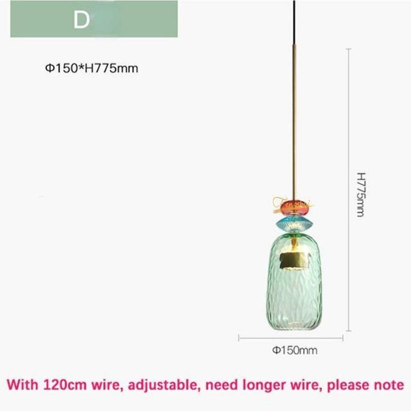 Colorful LED Pendant Lights for Home Decoration Lamp Living Room Bedroom Lamp Indoor Glass Hanging Lamp Lighting Fixtures