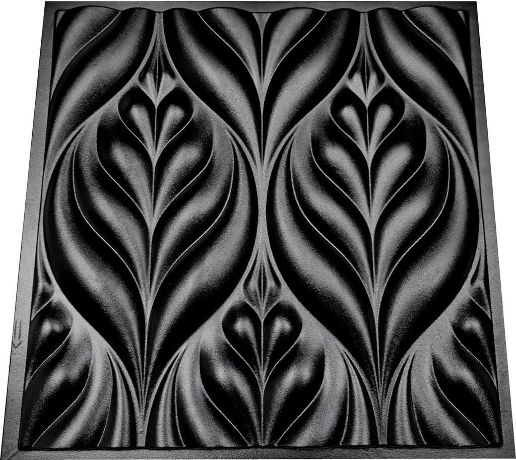 3D Wall Panel Mold for Gypsum, Plaster or Concrete Tile for Decorative Wall Panels 'Leaves'