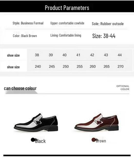 Мужские формальные туфли слипоны из черной кожи - Деловой кэжуал