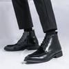 Boots New Arrival Motorcycle Boots Lace-Up Male Men Shoes for Club Pointed Toe Leather Fashion Shoes Outdoor Men -match Ankle