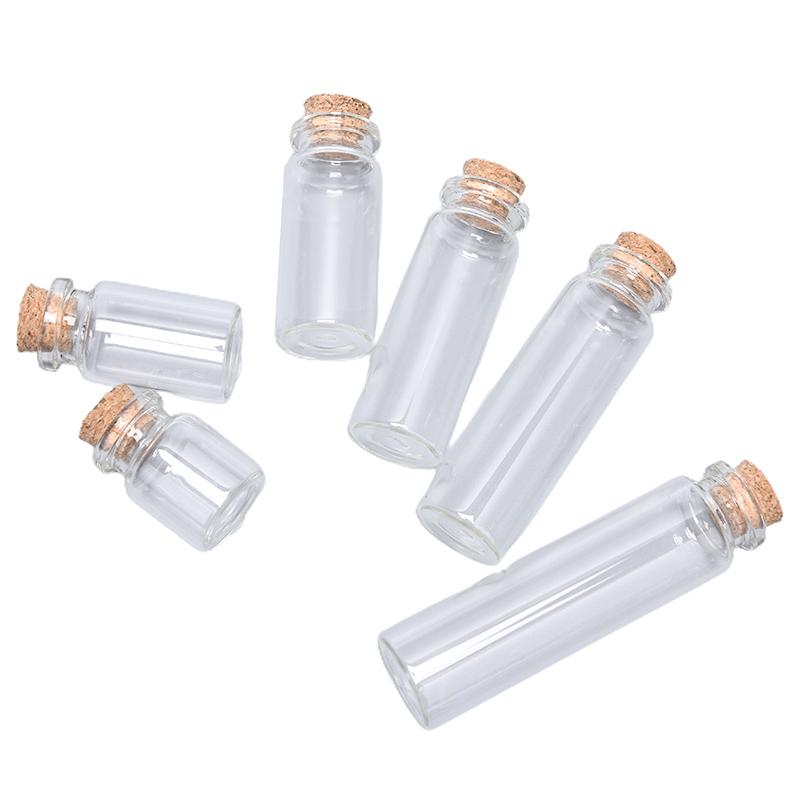 10 Pcs Mini Glass Bottle With Cork Clear Bottle Small Bottle Wedding Decoration