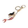 Брелок Розовый Милый Мультяшный Бриллиантовая Русалка Брелок для Машины Женский Декор для Сумки Металлическая Подвеска