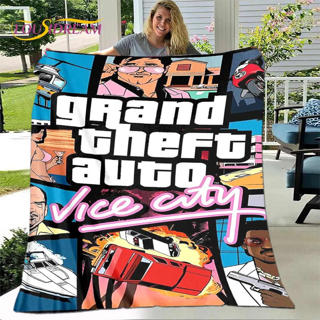 Мягкое плюшевое одеяло Grand Theft Auto GTA Game Gamer, фланелевое одеяло для гостиной, спальни, кровати, дивана, чехол для пикника