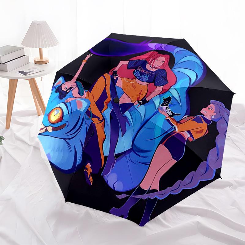 1pc Outdoor Umbrella with Steven Universe Characters - Automatic Opening/Closing, Portable 3-Fold Design, 8-Rib Frame - Perfect Gift for Fans, Tr