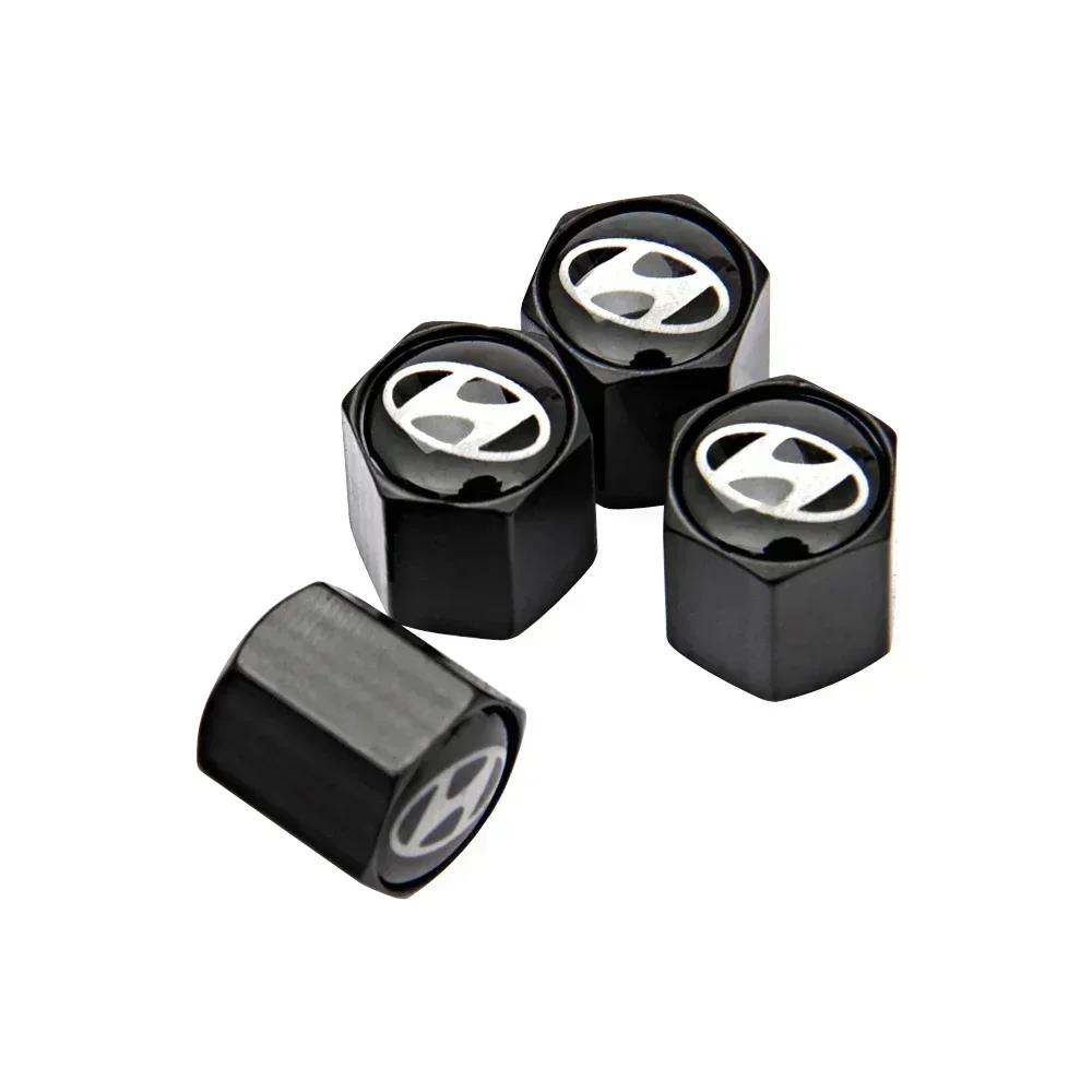 4pcs Car Styling for Hyundai Santa Genesis Tiburon Elantra Accent Sonata I35 I20 I30 Azera Wheel Valve Caps Tire Stem Dust Cover AH4