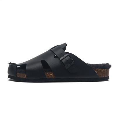 2024 Новые осенние тапочки из овечьего меха с пробкой, осенние женские и мужские повседневные тапочки из пробки, сандалии, мягкие плюшевые тапочки с пряжкой, размеры 35-46