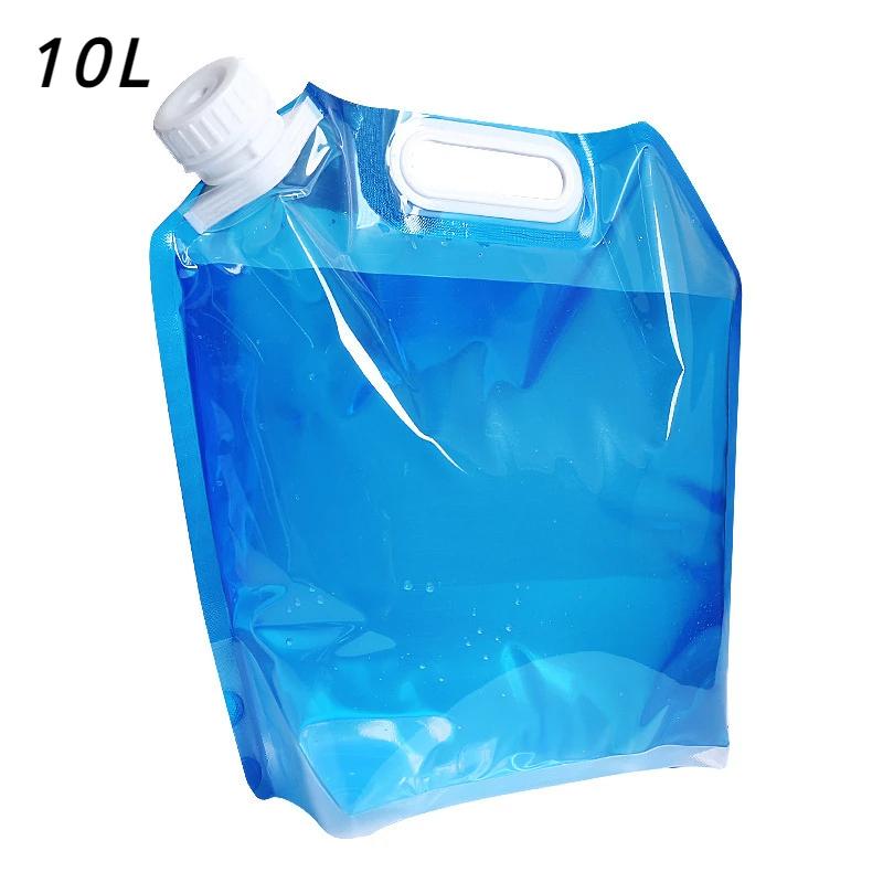 5/10L Water Bag Camping Supplies Portable Folding Water Bucket Large Water Bottle Container Outdoor Travel Collapsible Pouch Outdoor Water Storage Bag