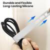 10Pcs Silicone Cable Ties Organizer Management Cord Reusable Organizer with High Elasticity Adjustable Anti-Lost