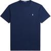 Polo Logo Embroidered Crew Neck Pullover Straight Fit Short Sleeve T-Shirt Men Tops Blue MNPOTSH1N822532410