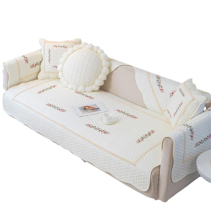 Sofa Cushion Simple Modern Four Seasons Universal Non-Slip Cotton Seat Cushions Korean Pastoral Style Sofa Cover Cover Cloth