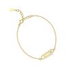 S925 Sterling Silver Gold-plated Paper Clip Bracelet for Women Ins Cool Style Niche Simple Pin Hand Jewelry for Women