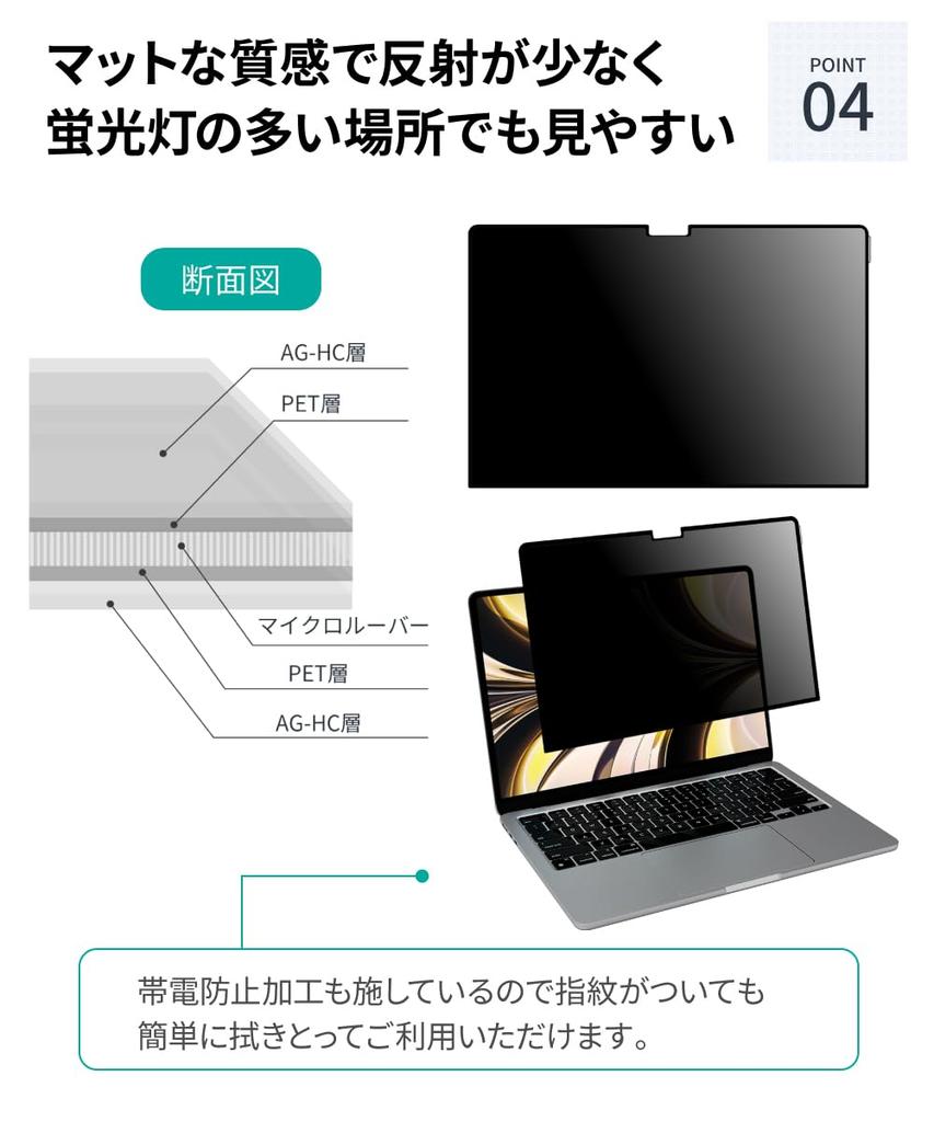 LOE MacBook Pro 13 M1 M2 2022 Защитная пленка Защита Blue Light Cut Suction TouchBar Pro 13 дюймов 2016 Anti-Peep / Фильтр / Конфиденциальность [тип Nano]