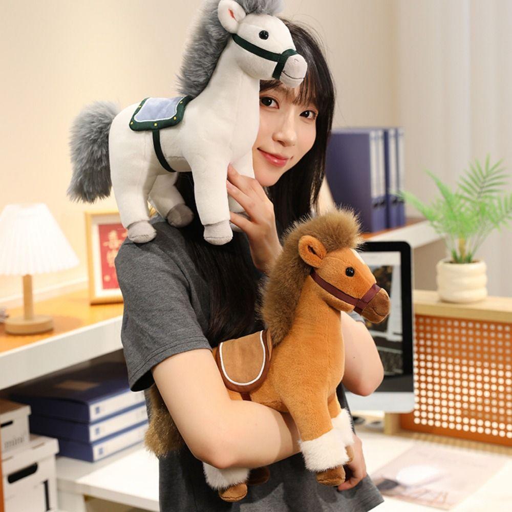 Soft Horse Plush Doll Toys Cute Zodiac Pony Figurine Unique Plush Racing Horse Horse Ornament