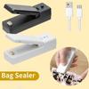 2 IN 1 Mini Bag Sealer USB Chargable Heat Sealers With Cutter Knife Rechargeable Portable Sealer For Plastic Bag Food Storage