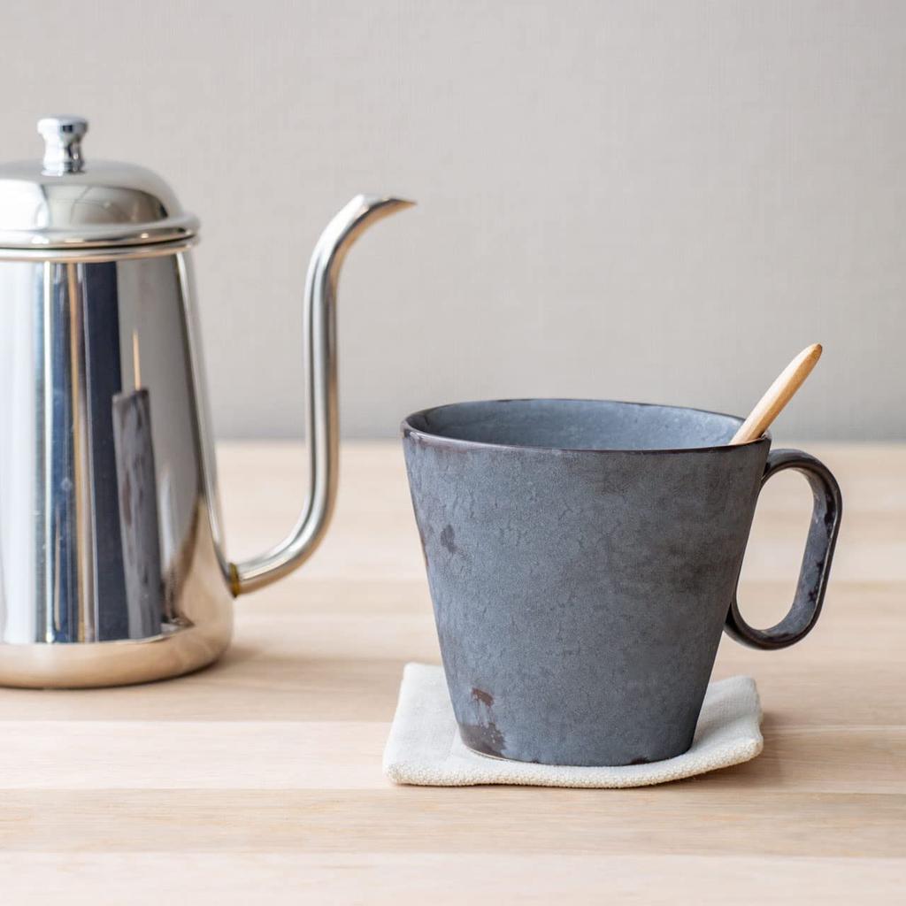 Кружка Wired Beans Eternal Arita Ware 270 мл Тэнмоку, Двустенная (39Арита), (Черный уголь, 1)