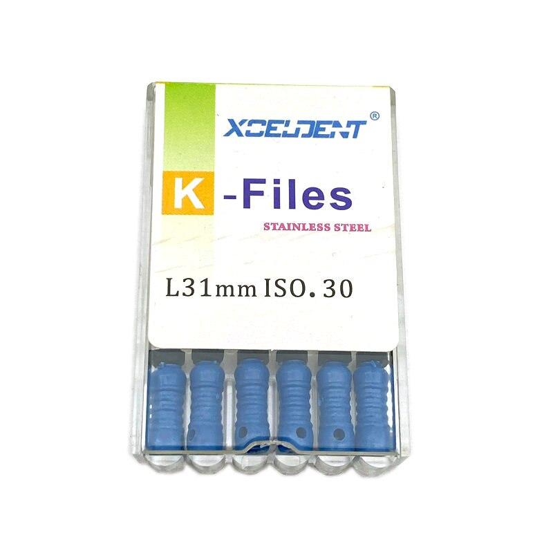 31 мм стоматологические K-файлы, эндо-файлы для корневых каналов, стоматологические ручные файлы, K-файлы из нержавеющей стали, инструменты для стоматолога