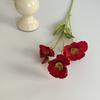 Silk Flocked Poppy Artificial Flowers for Wedding, Home Décor, and Photography Props