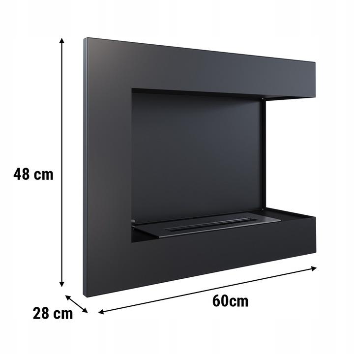 Настенный камин на биоэтаноле, набор декоративных камней справа
