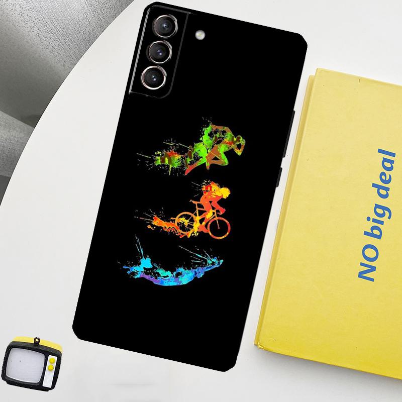 Triathlon Tri Life Swim Bike Run Cover For Samsung Galaxy S22 S23 Ultra Note 20 10 Plus S9 S10 S20 S21 S23 FE Phone Case