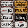 [MyPlate] Vintage Berlin Caen City Road 15x30cm Plate Tin Sign Metal Sign Plaque Home Decoration Shop Bar Pub Poster Metal Wall