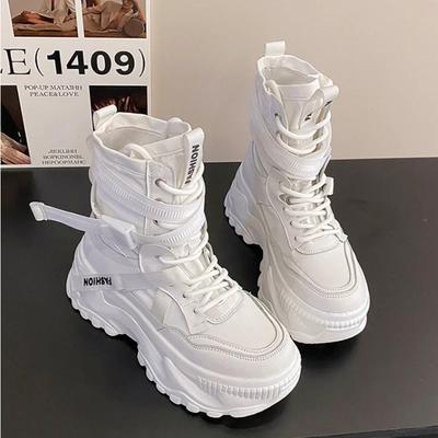 Модные осенние кроссовки на толстой подошве, красные, женские, 2025, новые кроссовки "папины", корейская версия, простые женские кроссовки, высокие, повседневные