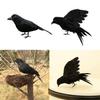 2 Pieces Artificial Ravens Crows Birds for Home and Garden Tree Halloween Wedding Decor