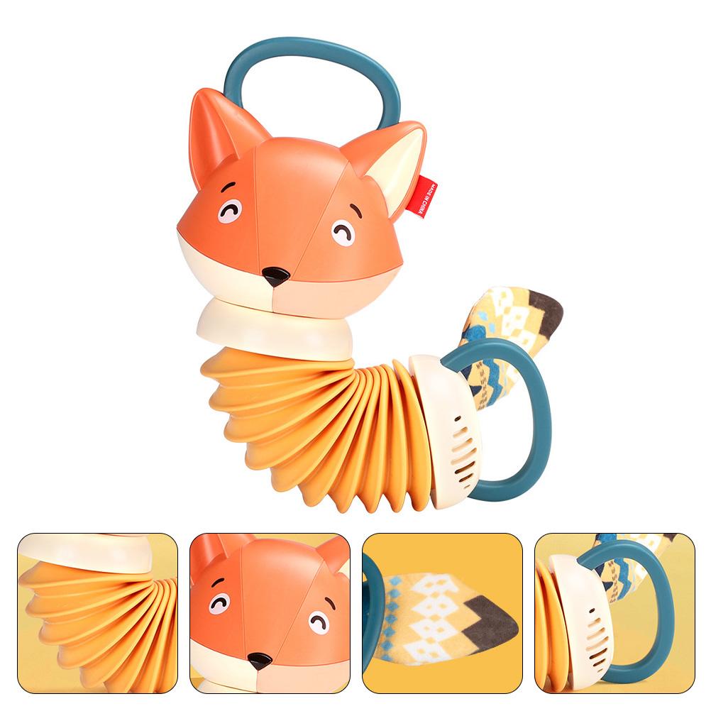 Accordion Toys Musical Baby Rattle Instrument Kids Activity Instruments Hand Hanging Stroller Concertina Fox Animal Kid Plastic