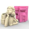 Backpack Girl Gypsum Flower  Silicone Mold Epoxy Resin Casting Mold Succulent Vase Cement Mold Pen Holder Mold