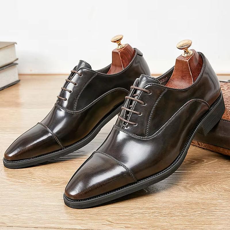 Британский Джентльмен Мужские Остроносые Черно-Коричневые Пэчворк Повседневные Туфли Обувь для Выпускного вечера Мужская Формальная Свадебная Обувь Zapatos Hombre