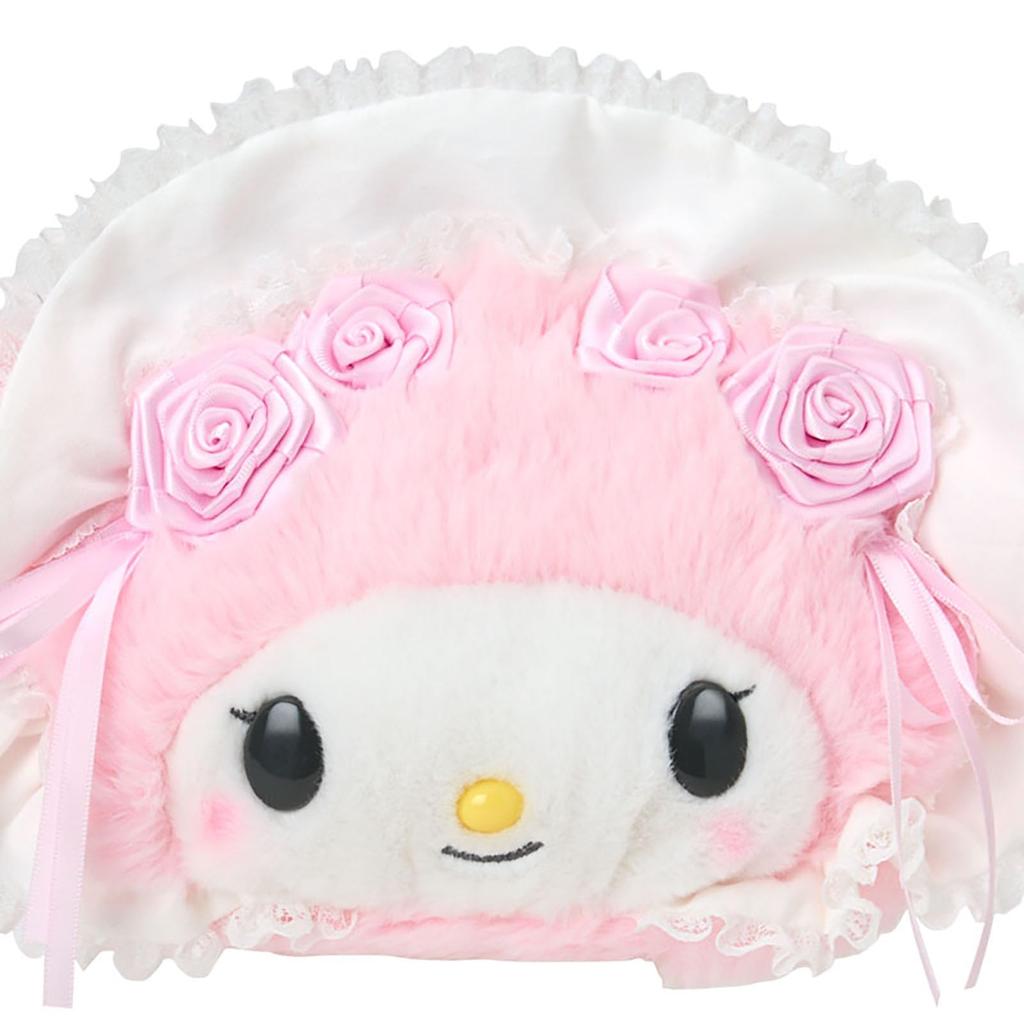 Sanrio Pouch My Melody Suitable for ages 3 and up 012122 Face-Shaped (White Frill) - - -
