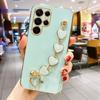 S 25 24 23 Роскошный чехол-цепочка с сердечком и покрытием для Samsung Galaxy S25 S24 S23 Plus Ultra FE Задняя крышка на S24FE S23FE