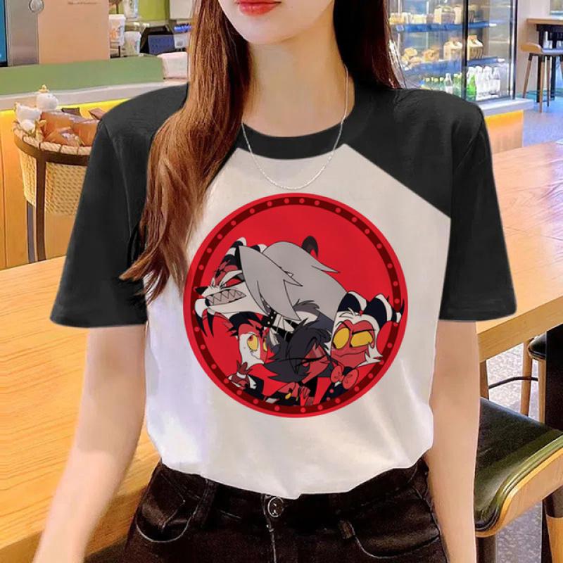 Футболка Helluva Boss, женская дизайнерская уличная одежда, футболки в стиле Харадзюку, женская дизайнерская одежда в стиле аниме