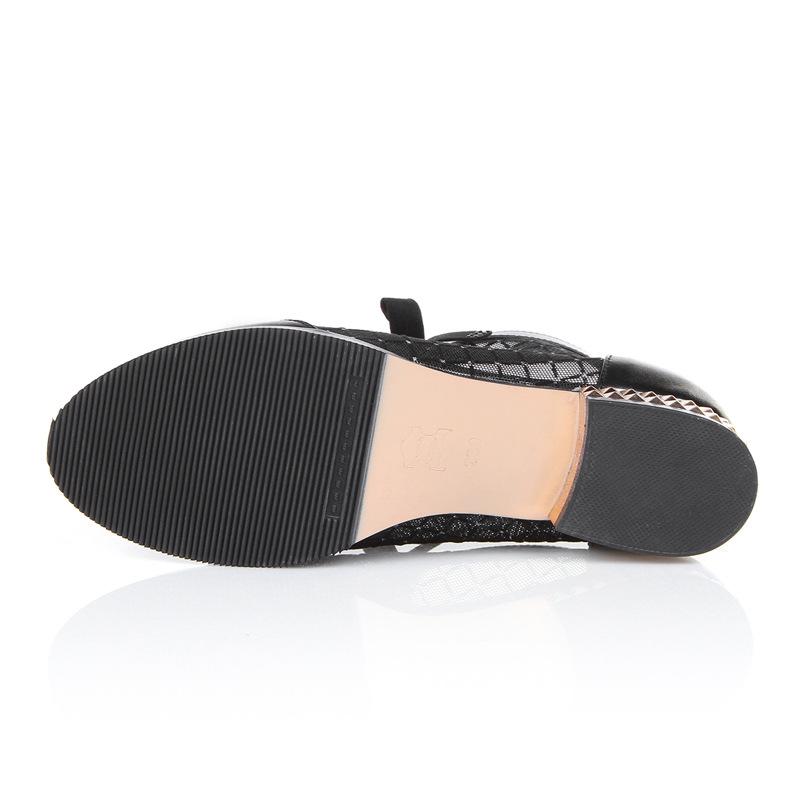 Мода GKTINOO 2025 Весна Лето Новые Ботинки Женские из Натуральной Кожи с Бантом, Ажурные Ботильоны, Удобный Низкий Каблук, Модная Обувь