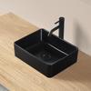 С эксклюзивным сливом JOMOWN Отдельно стоящая керамическая раковина для мытья рук [В комплекте] Раковина, черная, Чаша, Стильная, Маленькая, Раковина,