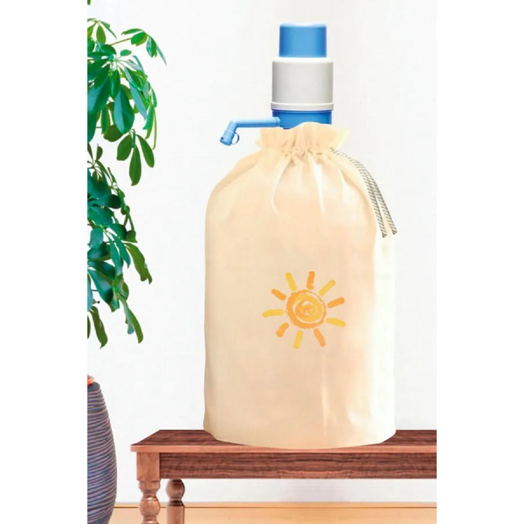 Чехол для бутылки крема с солнечным принтом Чехол для бутылки из необработанной ткани