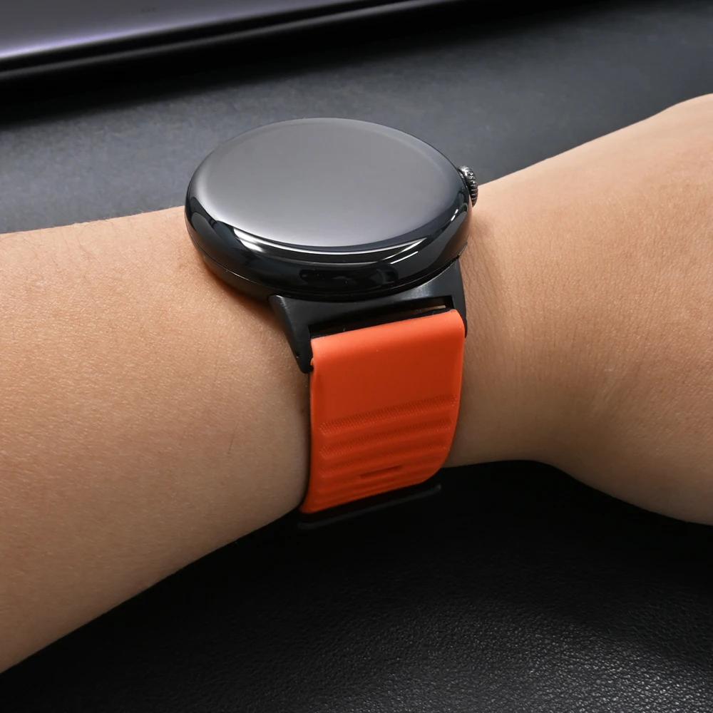Мягкий силиконовый спортивный ремешок для Google Pixel Watch 3 45 мм Мужской браслет на запястье Заменяемые аксессуары для ремешка Pixel Watch 3 45 мм
