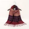 1pc Geometric Plaid Scarf - Windproof Warm Winter Scarf with Fringe Edges, Unisex Elegant Casual Scarf for Women & Men, Machine Washable Fall Winter F