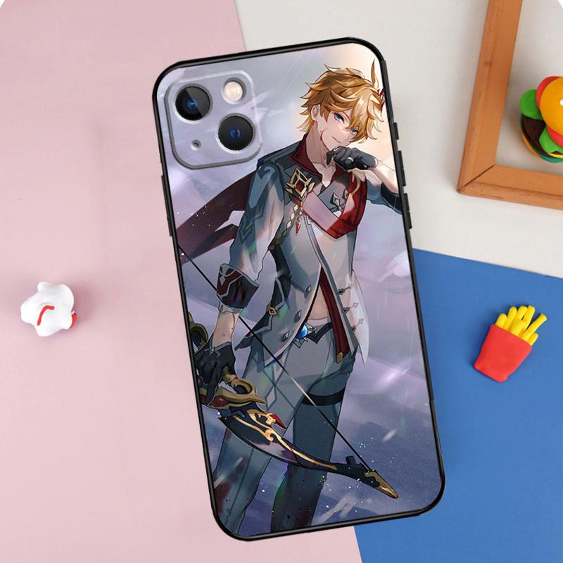 Чехол для телефона Genshin Impact Тарталья для iPhone 15 Pro Max 11 12 13 14 16 Pro Max Mini XR 16e 15 16 Plus Защитный корпус