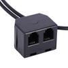 Durable Telephone Line 2 Female To 1 Male RJ9 Adapter Line Extension Cable Cords Splitter Cord