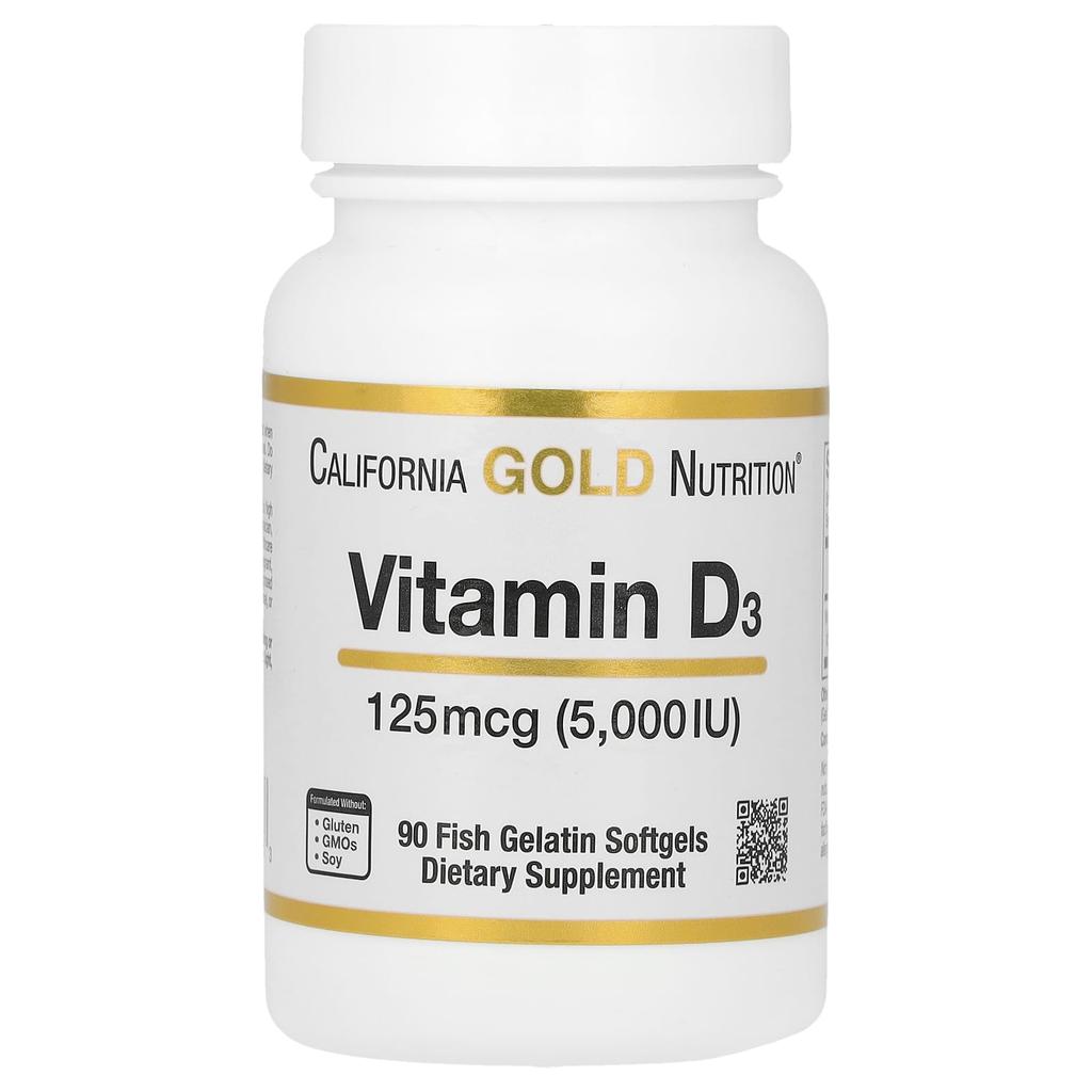 Vitamin D3, 125Mcg (5,000Iu), Fish Gelatin Softgels, 90 Tablets