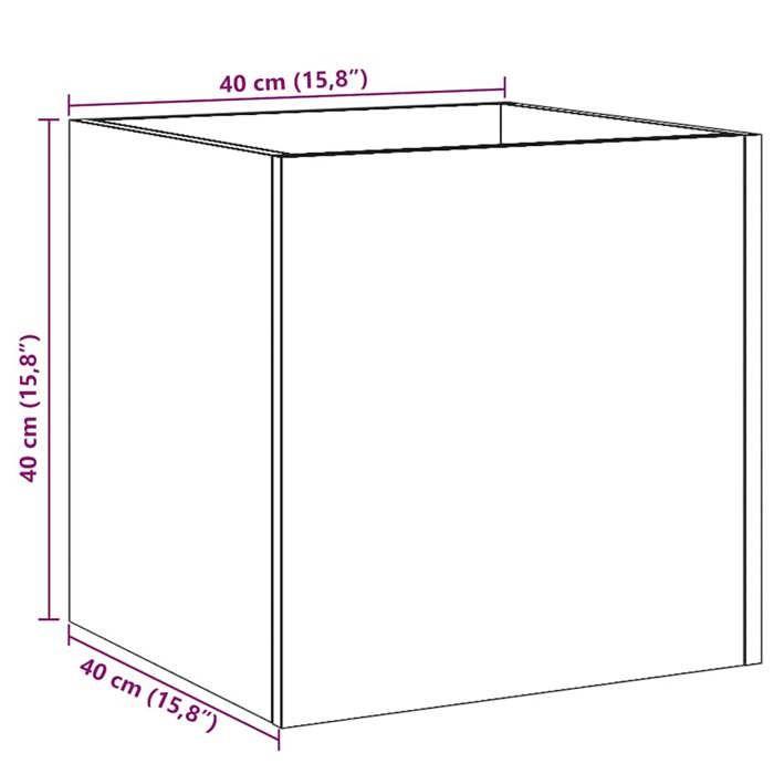 VidaXL Jardinière vieux bois 40x40x40 cm bois d'ingénierie, jardinière, jardinière d'intérieur,, pot de fleurs, jardinière 857027