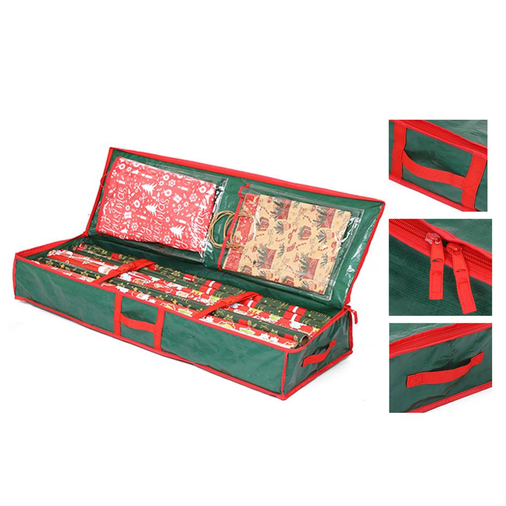 Органайзер для подарочной упаковки на Рождество, водонепроницаемая сумка для хранения праздничных украшений и товаров для рукоделия с ручками