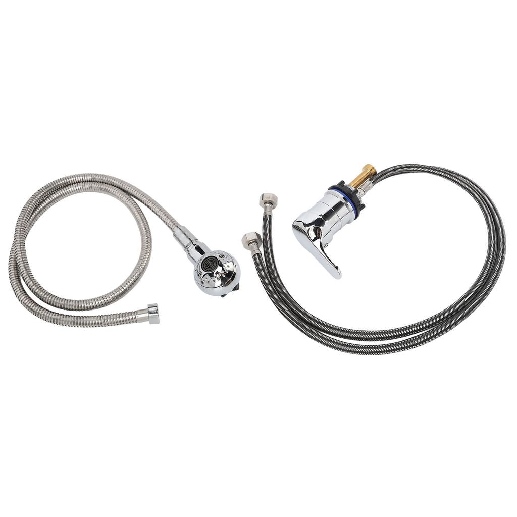 31.5in Shampoo Faucet Replacement Set Hot Cold Mixer Faucet Sprayer with 47.2in Electroplated Hose