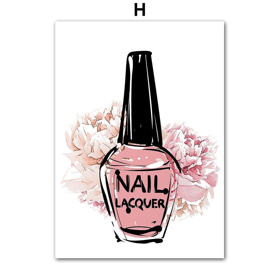 Настенная картина на холсте, цветок, модная девушка, милые руки, лак для ногтей, художественный декор для салона, постер и принт, настенные панно для гостиной