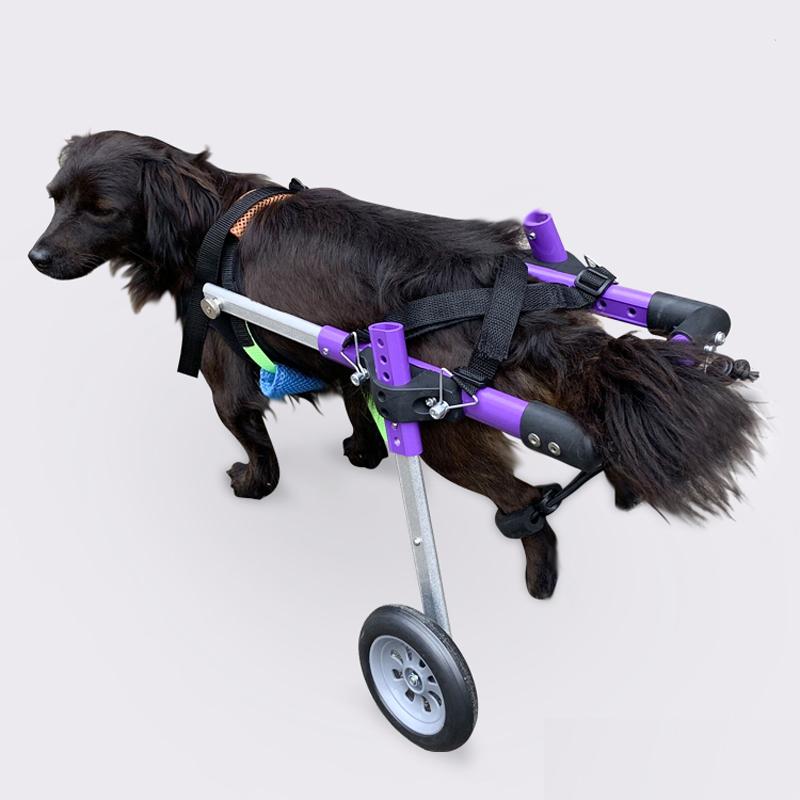 Fashion Purple Disabled Pet Dog Wheelchair, Aluminum Disabled Pet Assisted Walking Car