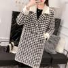 New Arrival High-end Women's Dark Mink Cashmere Overcoat with Thickening Design, Autumn and Winter Korean-style Fashionable Houndstooth Jacket